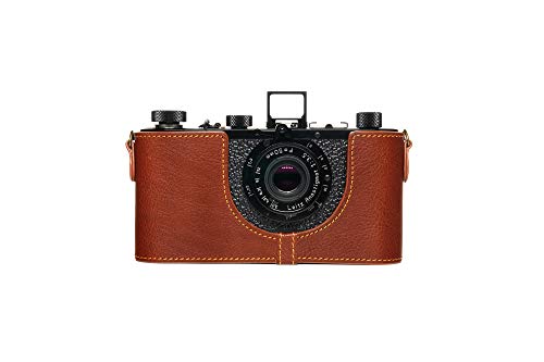 Housse Leica moitié cuir véritable rufous fait main avec anneaux D