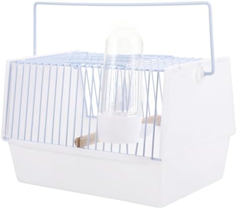 BESPORTBLE 1set Portable Bird Travel Cage Parrot Carrying Cage Comfortable Handle Breathable Wire Structure for Pet Birds