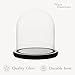 WHOLE HOUSEWARES | Decorative Clear Glass Dome | Cloche Glass Dome for DIY Snow Globes | Tabletop Centerpiece | Cloche Bell Jar Display Case | Black MDF Base, 5.9