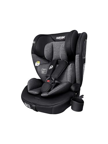 Nania Siège auto bébé ISOFIX Milano évolutif 76-150 cm, Gr1/2/3 de 9 à 36 kg, 15 mois à 12 ans Têtière ajustable 12 niveaux de réglages,Protections latérales Housse amovible et lavable - Porte gobelet
