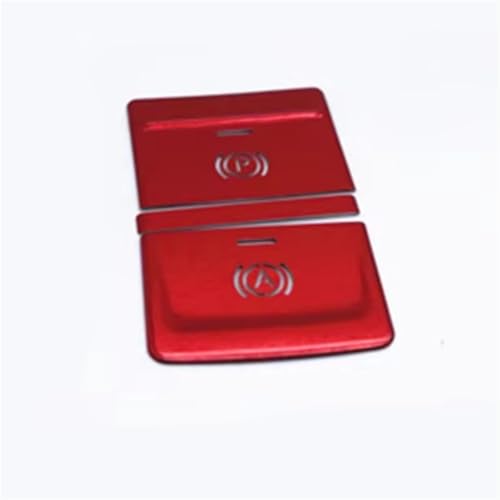 calcomanías de reparación botones Compatible Con Q3 2019 2020 2021 2022 2023 Botón De Freno Mano Electrónico Estacionamiento Decoración Cubierta Protectora Pegatina Brillante Ac(Red)