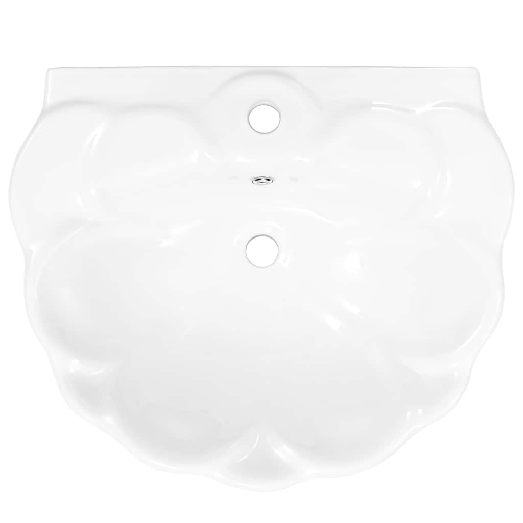 vidaXL Lavabo de Pie Cerámica Blanco 580x510x200 mm Muebles de Baño Grifería