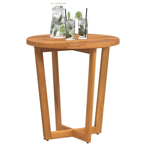 Mesa auxiliar de jardín de madera estable para terraza exterior 5