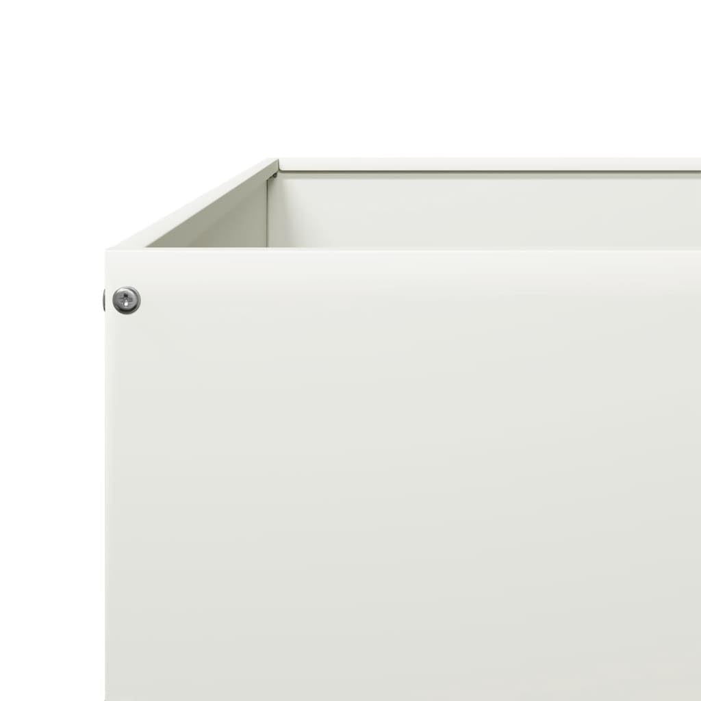 ShGaxin Arriate in Acciaio Bianco 100x100x18,5 cm, Tavolo Da Coltivo, Orto Domestico, Coltivazione Di Piante Aromatiche, Arriate Da Giardino - 851011