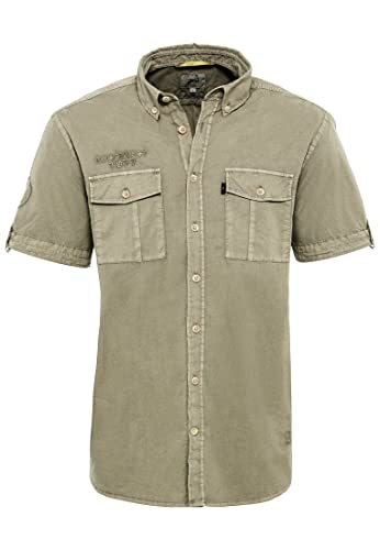 Preisvergleich Produktbild camel active Herren Kurzarm Hemd aus Baumwolle Khaki Menswear-XL