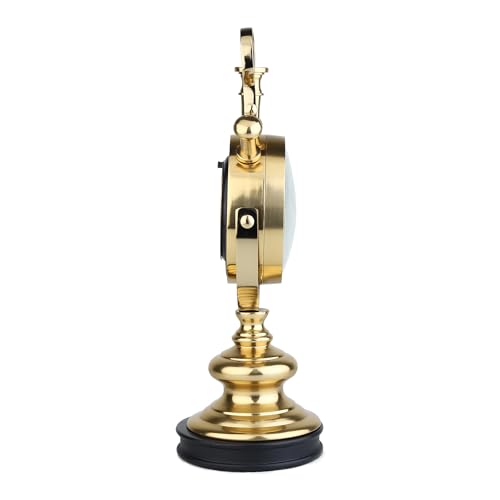 Image of Decor de Maison Brings Handcrafted Aristotime Table Clock for KidsRoom, Living Room, Bedroom, Study Table|Classic Non-Ticking Tabletop Battery Operated Analog Desk Clock (Gold)