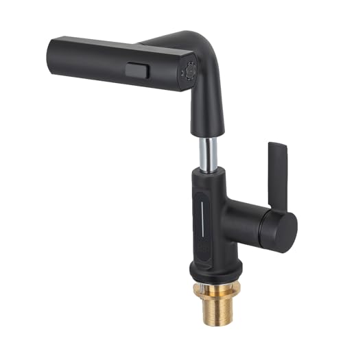 Robinet de cuisine avec chauffe-eau électrique noir et affichage température