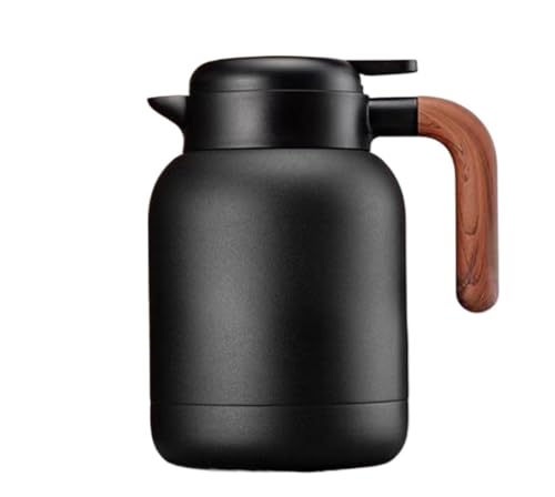 AIXILAN Tetera aislada, Termo, Tetera, Jarra térmica for café, Botella de Acero Inoxidable for Oficina y hogar, Termo for Mantener el Agua fría y Caliente Durante 24 Horas(Black,1.5L)