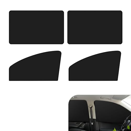 lekiliky 4PCS Car Window Shades with Magnets, Strong Blackout Front Rear Side Window Covers, Heat-insulating Sunproof Privacy Protective Curtain, Universal for Vehicles (Black)