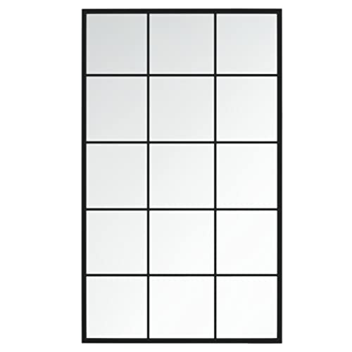 Miniatura 3 de Festnight Espejo Decorativo De Pared 100x60 Cm Espejo De Pared De Ventana Espejo De Ventana De Metal Espejos De Salon Espejo Recibidor Entrada Negro
