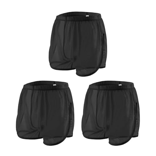 Mens See Through Boxers Ice Silk Sheer Underwear Sexy Mesh Transparent Shorts