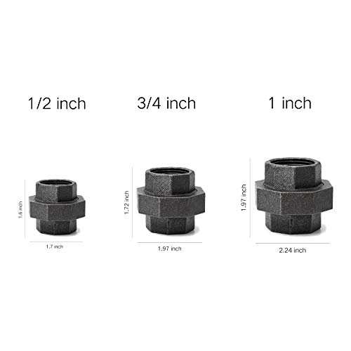 Unión de hierro fundido 3/4 premium de alta resistencia para proyectos decorativos retro 5