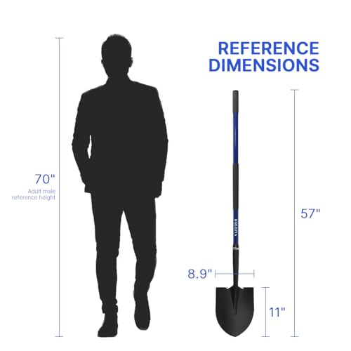 image for KOLEIYA Shovel,Shovels for Digging Heavy Duty with Fiberglass Handle,S