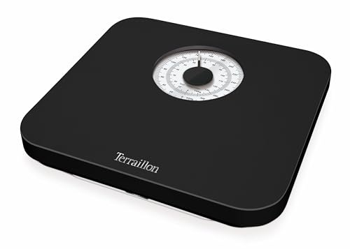 Terraillon   Nautic Negro   Báscula mecánica para pesar personas   Gran esfera   Capacidad de 150 kg