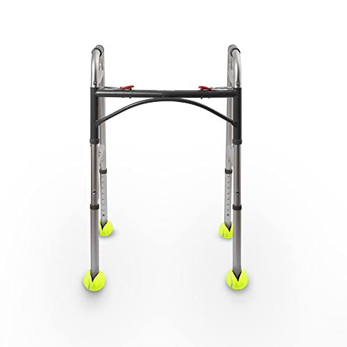 Image of AHS American Hospital Supply Tennis Balls for Walker Legs | Tennis Balls for Walkers for Seniors | Easy Installation Walker Gliders | Pack of 4 Precut Tennis Balls, Yellow