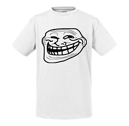 T-Shirt for Kid Troll Face Ugly Fun Meme Internet Joke White