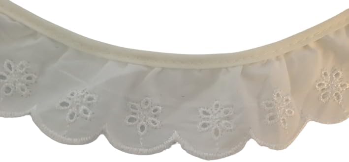 Generic Ruffled Eyelet Lace Ivory Fabric Trim Edge for Sewing Bridal, Baby Clothes, Blankets, Pillows DIY Decorations (1 1/2 Inch x 12 Continuous Yards)