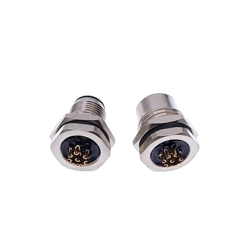 Conector M12 macho de 8 pines con tuerca frontal de brida M16 para sensores 7
