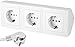 Listwa zasilająca z 3 gniazdami montażowymi z gniazdem wtykowym – z kablem sieciowym – 230 V 16 A 3600 W – T1 czysta biel