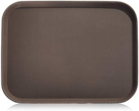 New Star Foodservice 25125 Restaurant Grade Non-Slip Tray, Plastic, Rubber Lined, Rectangular, 14-Inch x 18-Inch, Brown
