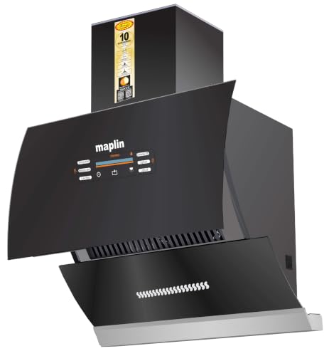 Image of Maplin 60cm (Model: VC60)1400 m /hr Glass Kitchen Chimney (Filterless Technology, Voice Control, Touch Control, Motion Control, Auto Clean With 10 Years Warranty