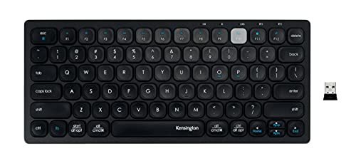 Kensington Dual Wireless Compact Keyboard - PN, W126634290 (Keyboard - PN K75502PN, Mini, Bluetooth, QWERTY, Black)
