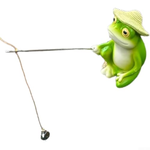 Figura de rana de resina al aire libre para jardín, balcón, patio y estanque, con detalles realistas y construcción resistente a la intemperie para uso a largo plazo