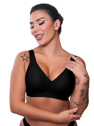 Seamless High-Support Push-up 3D Wireless Soft Comfort Bra with Wider Adjustable Straps