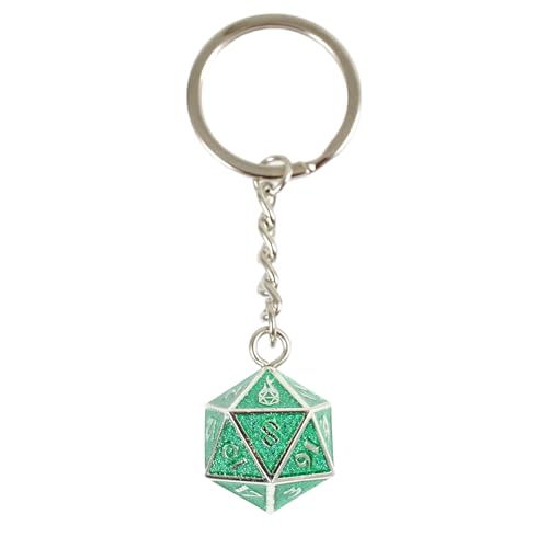 Metal D20 Dice Keychain