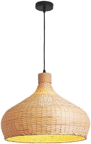 Suspension en bambou tressé 45 cm pour adoucir la lumière de la chambre