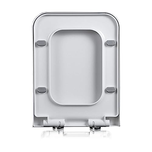 Abattant de toilette carré blanc 47x36 cm avec charnières réglables