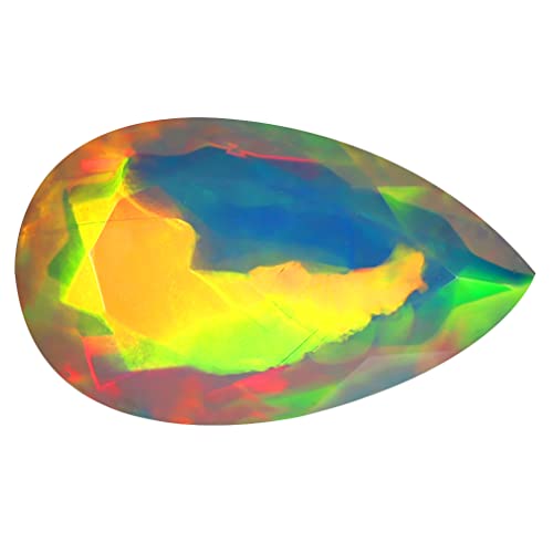 Opale arc-en-ciel éthiopienne poire 3.08 ct, cadeau précieux et intemporel non chauffé