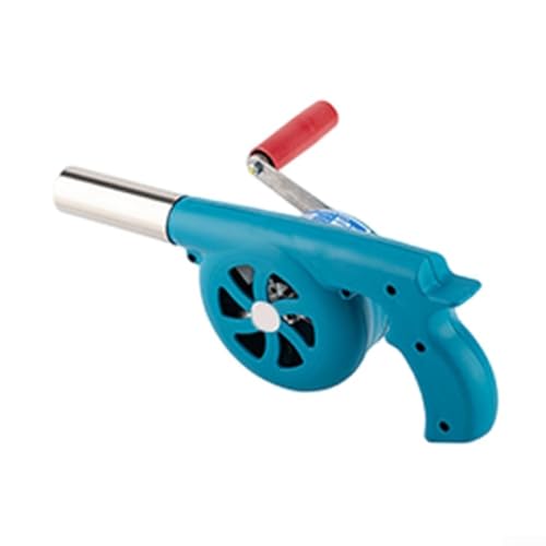 Soplador de barbacoa, mini máquina de soplado de carbón manual de manivela para exteriores, horno de barbacoa portátil ventilador de aire de carbono para parrilla de brocheta