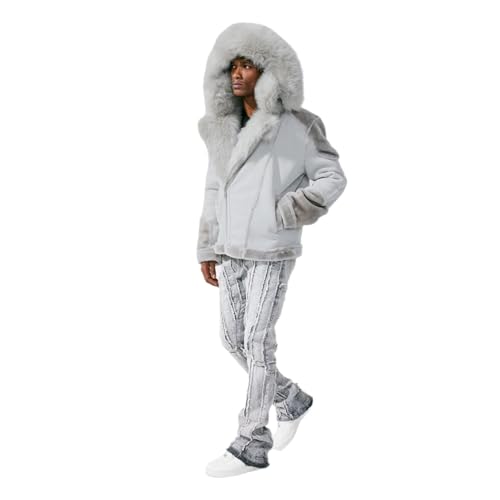 Jordan Craig El Jefe Shearling Moto Jacket_91625 Super Warm Detachable Hood With Zipper (3X-Large, Arctic Wolf)