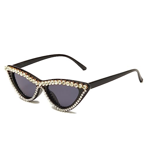 Lunettes de soleil femmes strass rétro MUTYNE œil de chat noir rose luxe