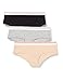 Produktbild Iris & Lilly Damen Freche Hipster-Unterwäsche Baumwolle, 3er-Pack, Beige/Schwarz/Grau Meliert, 36