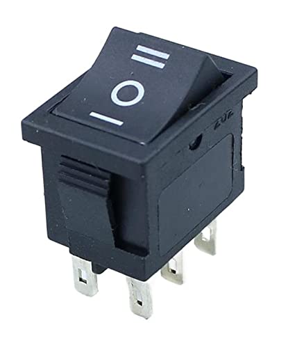Interrupteur à Bascule KCD1 Noir 3 Broches Auto-Réarmable AC 250V 6A