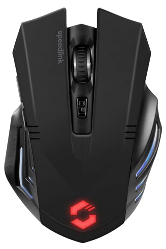 Speedlink FORTUS Wireless Gaming Mouse - Souris Gamer sans Fil, récepteur USB 2.4G, Souris de Gaming sans fil PC avec sensor optique 2400dpi, PC Souris de Jeu sans Fil, noir
