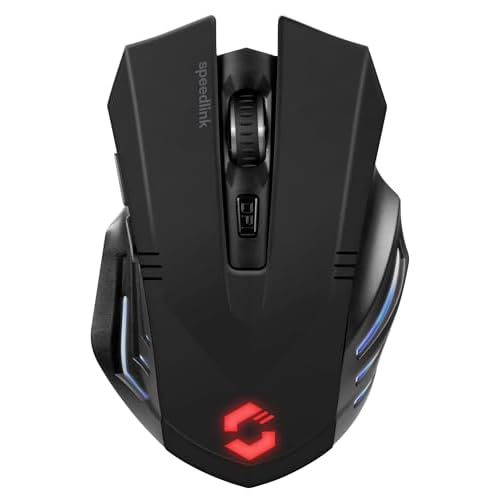 Speedlink FORTUS Gaming Mouse Wireless - Kabellose Gaming-Maus mit 5 Tasten und LED-Beleuchtung, rot