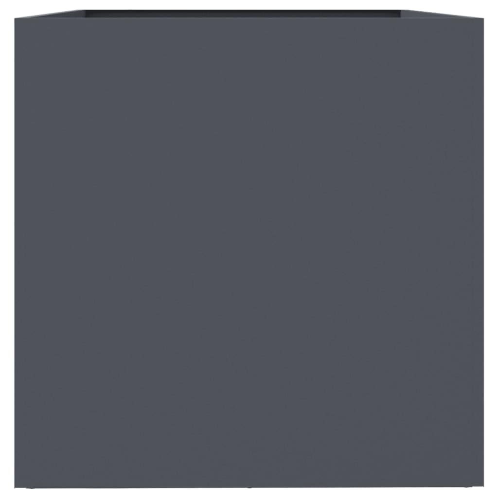 vidaXL Jardinière, Bac à Fleurs, Pot de Plantes, Boîte à Fleurs, Jardinière Surélevée de Jardin Patio Terrasse, Anthracite 62x40x39 cm Acier