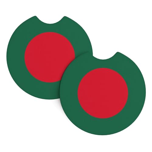 Porte-gobelet intérieur de voiture imprimé drapeau du Bangladesh – Sous-verres universels pour camions, SUV, camionnettes, bateaux