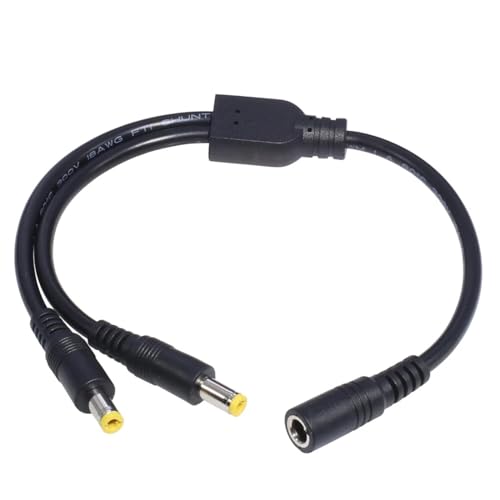 YSJJZRL 30cm DC 5.5x2.5mm 2 Way Power Splitter 1 Male/Female to 2 Male/Female Power Adapter Y Splitter Cable (5.5x2.5 Female to 2 Male)