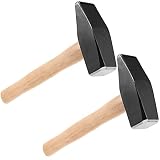 HEIHAK 2 PCS 4lbs 2kg Machinists Hammer with Hardwood Handle, Blacksmith Strike Hammer Cross Pein Ha