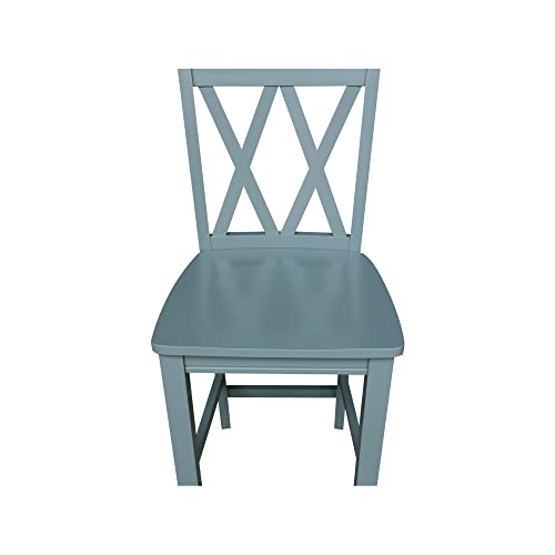 International Concepts Double X Back Counter Height Stool, Blue, (S86-202) #TOP5