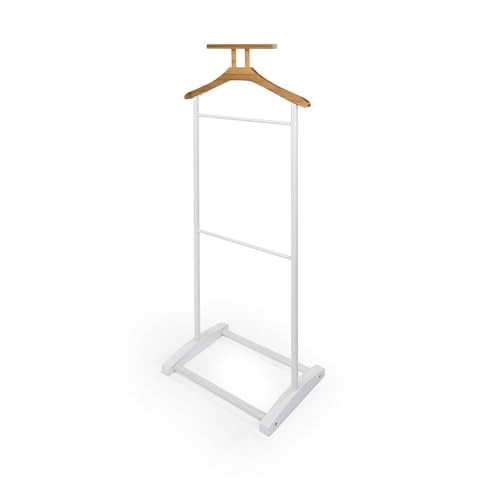LIN HOME XZ-22183-1 Galán de Noche de Pie para Trajes 45x28x109cm de Madera y Metal - Perchero Pie Moderno Multifuncional para Ropa de Hombre o Mujer