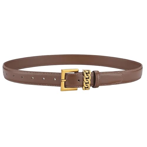 Womens Belt Belt for Women Soft Versatile Leather Belt Jeans Belt(100cm,Brown)