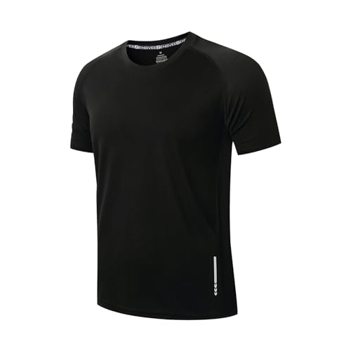 ZENGVEE 3er Pack Sport Tshirts Herren Funktionsshirt Schnelltrocknend Atmungsaktive Fitness Trainingsshirt Herren Laufshirt Kurzarm(0426-Black-XL)