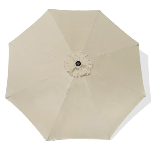 ontheway 11FT Patio Umbrella Enhanced Replacement Canopy Market Table 8 Ribs Umbrella Canopy (Beige 11FT)