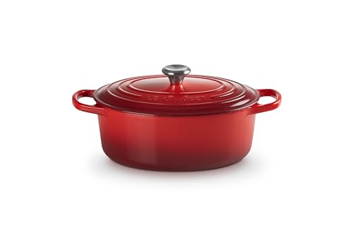 Image of LE CREUSET Signature Cerise Cast Iron Oval Casserole, 27 cm