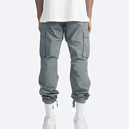 lcyhony Mens Cargo Pants Relaxed Fit Stretchy Outdoor Hiking Pants Elastic Drawstring Waist Lounge Pants with Multi Pockets4